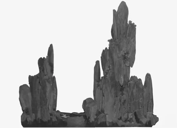 绿色园林装饰假山免抠