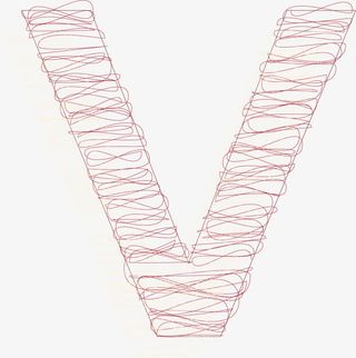 红线大写字母免抠