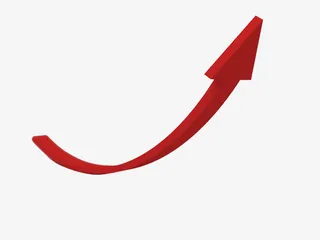 红色立体弧形箭头免抠
