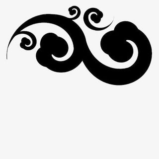 黑色祥云手绘简图免抠