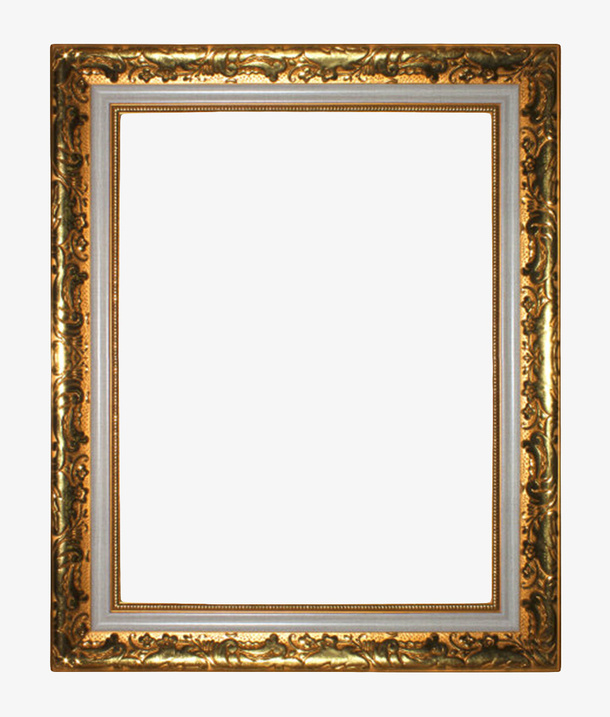 金色边框发亮的框架实物免抠