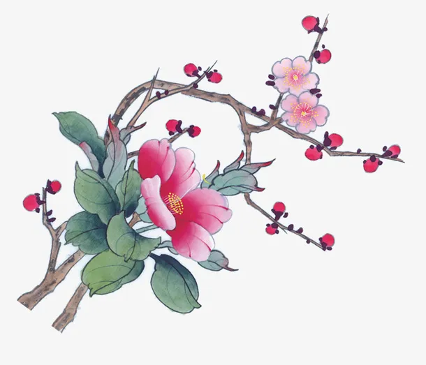 粉色花免抠