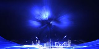 蓝色科技会议海报背景模板高清