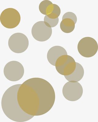 黄色清新圆圈漂浮免抠