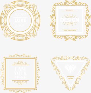 浅色边框矢量图免抠