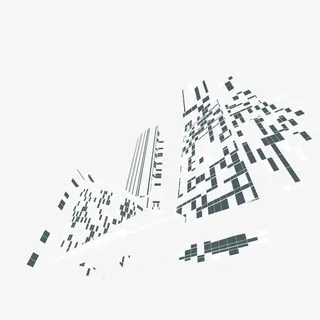 高铁线稿城市矢量素材免抠