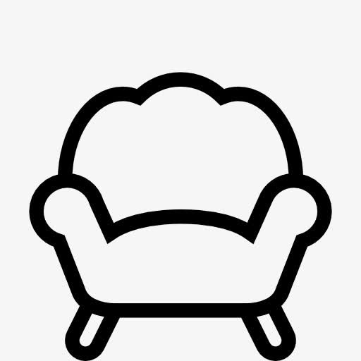 简约黑色扶手椅图标免抠