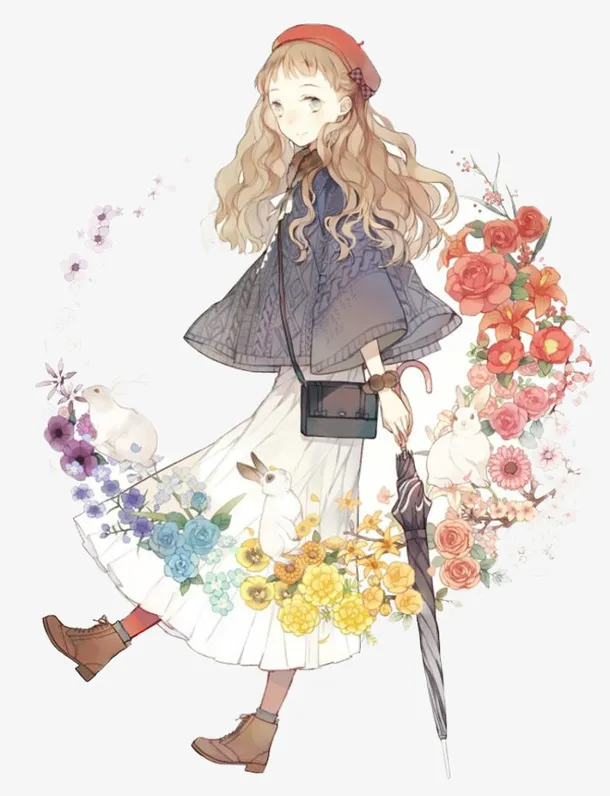萝莉水彩免抠