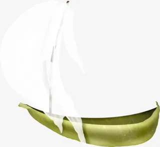 绿色一叶扁舟免抠