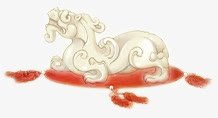 手绘中国风白色狮子免抠