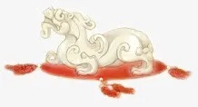 手绘中国风白色狮子免抠