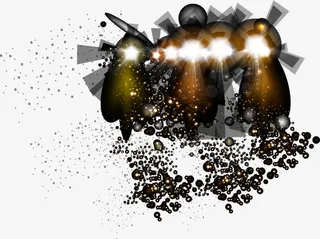 咖啡色闪耀灯光免抠