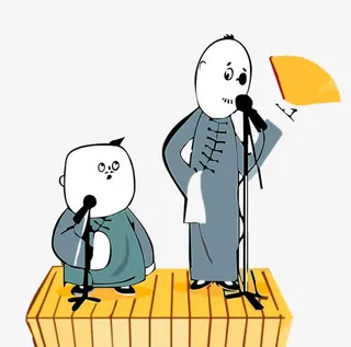 手绘相声人物免抠