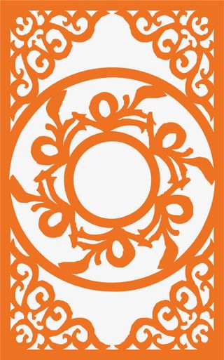 花纹窗格中式边框免抠