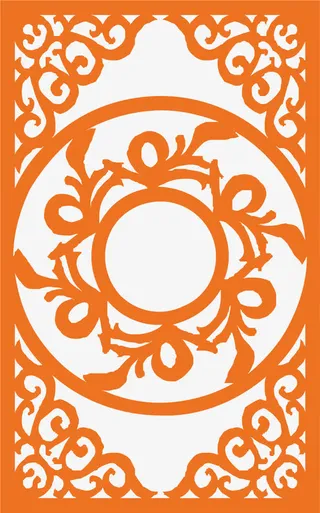 花纹窗格中式边框免抠