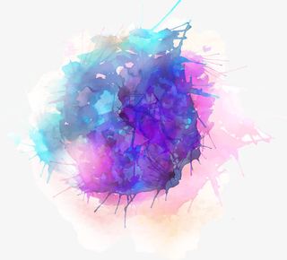 矢量手绘彩色水彩墨迹免抠