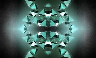 蓝色立体三角形免抠