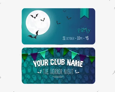 创意万圣夜派对卡片矢量素材免抠