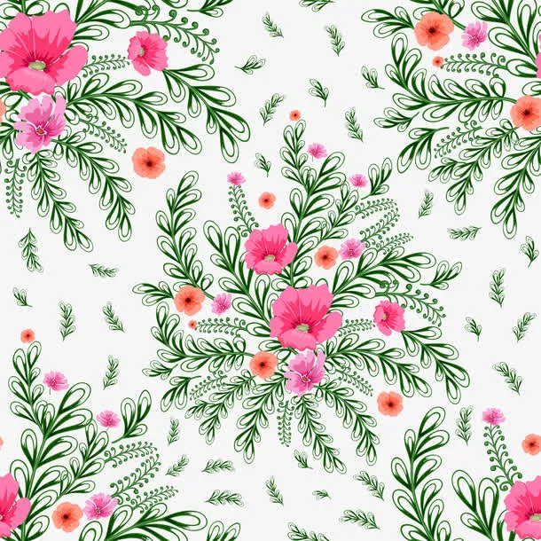 抽象花朵平铺免抠