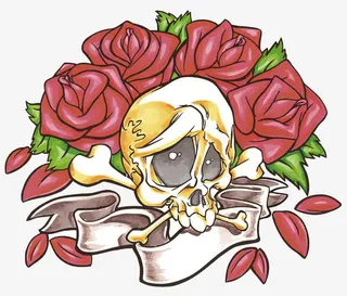 矢量玫瑰和骷髅免抠