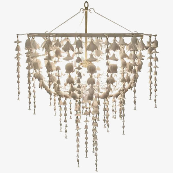 白色花朵吊灯免抠