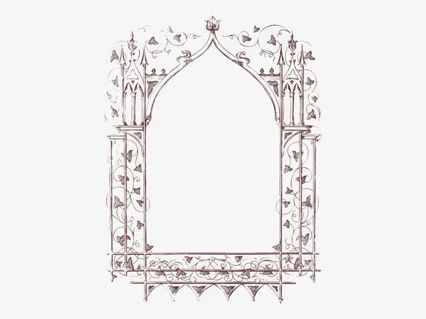 镜面书画边框免抠