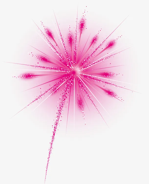 春节美丽粉色烟花免抠