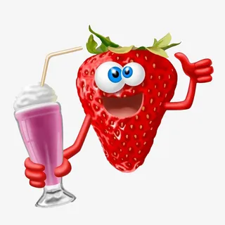 草莓3D小人免抠