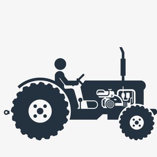 手绘卡通扁平化拖拉机免抠