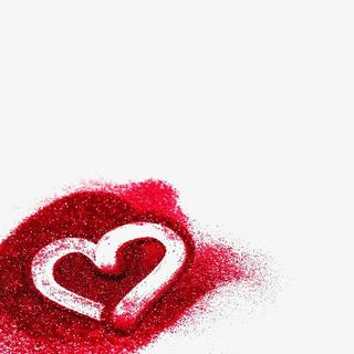 红色粉末爱心免抠