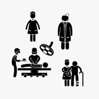 白衣天使的剪影免抠