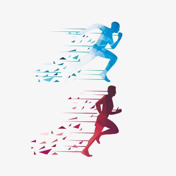 矢量跑步的人免抠