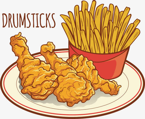 炸鸡腿套餐免抠