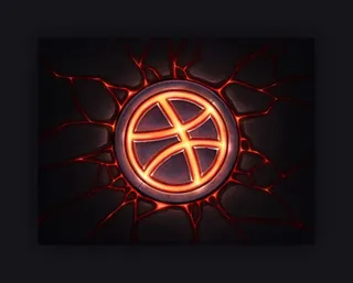 火红色光效标志图标免抠