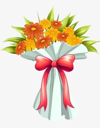 卡通后悔鲜花免抠