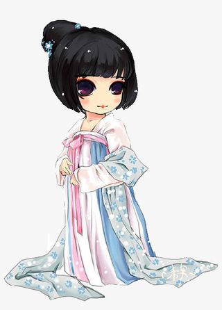穿汉服的女孩免抠