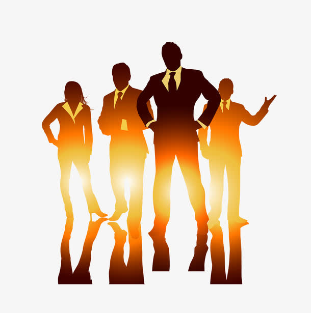 金色渐变人物剪影免抠