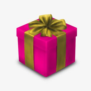 玫红色精美礼盒装饰图案免抠