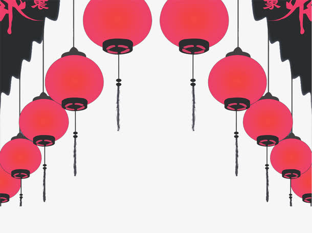 两排灯笼免抠