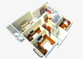 室内鸟瞰图片免抠