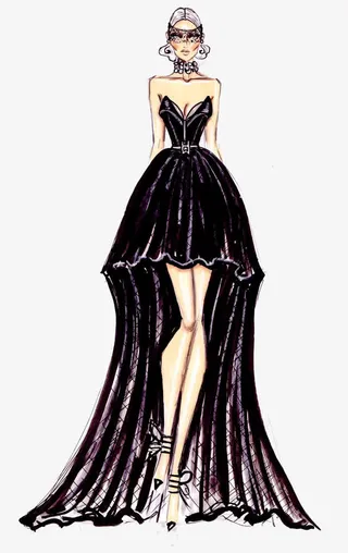 创意时尚服装插画设计稿免抠