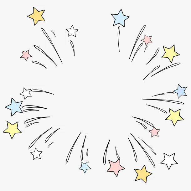 卡通星星装饰边框免抠
