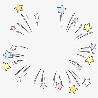 卡通星星装饰边框免抠