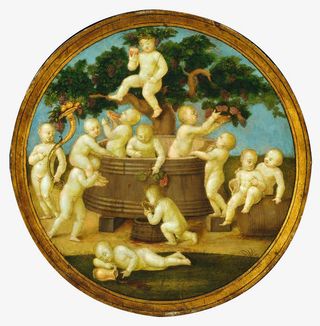 圆形油画相框免抠