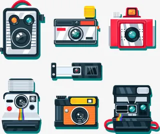 矢量手绘照相机免抠