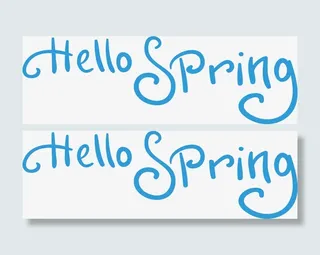 你好春天英文艺术字免抠