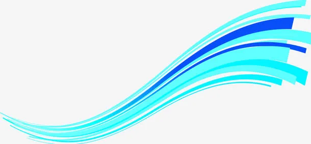 蓝色飘带雪花图片免抠