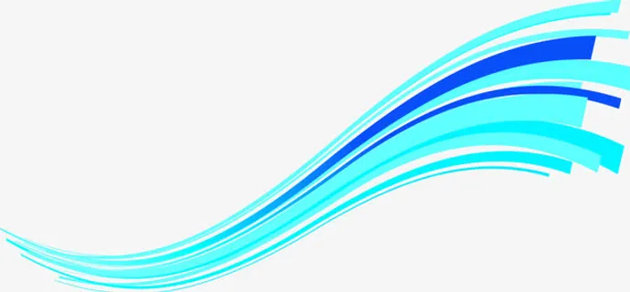 蓝色飘带雪花图片免抠