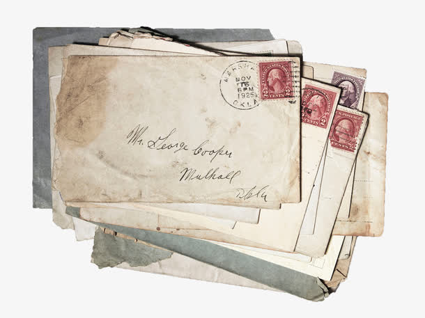 做旧复古信件免抠