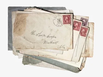 做旧复古信件免抠